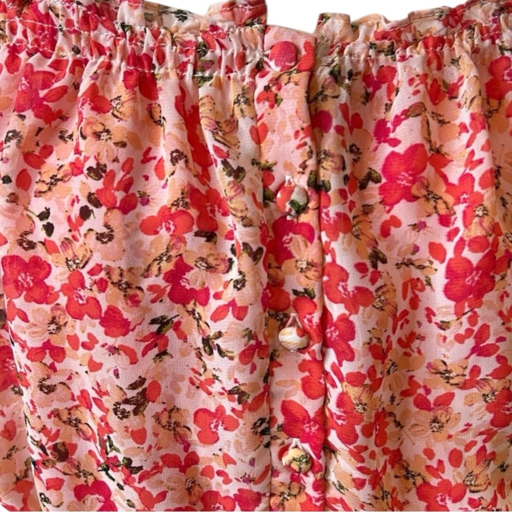 JUST…TAYLOR Floral Flouncy Mini Dress in Pinks  and Peach Size 16 -- SUPER CUTE! - Picture 5 of 12
